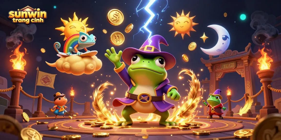 Experience the thrilling world of sunwin trang chính with vibrant casino elements and dynamic 3D characters.