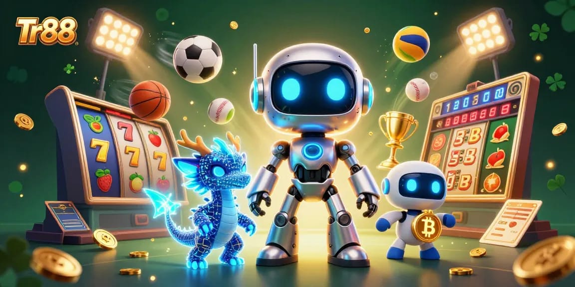 Win big with Tr88 at an engaging online casino atmosphere featuring vibrant gaming elements.