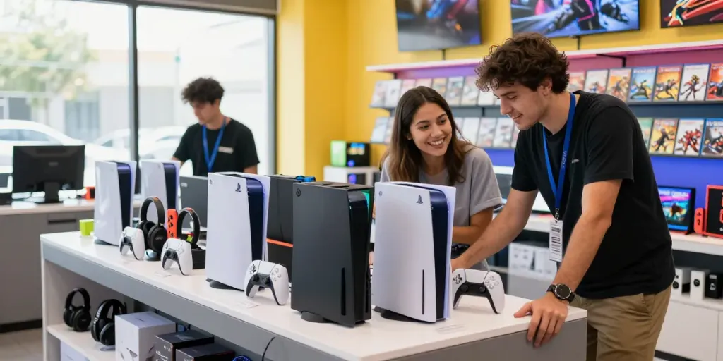Shopping for gaming consoles and accessories at rokok88's vibrant store.